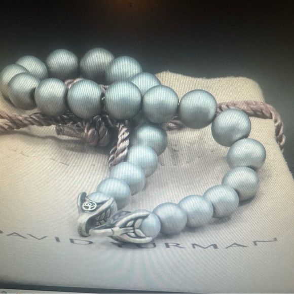 DAVID YURMAN Unisex Sterling Silver 8mm Hematite Matte Bead Bracelet 8.5” - Picture 6 of 7